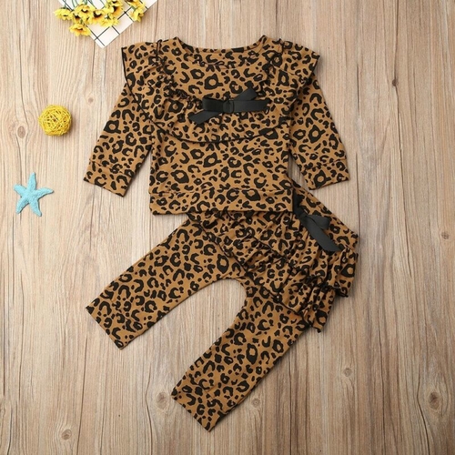 Pudcoco Autumn Toddler kids Baby Girl Leopard