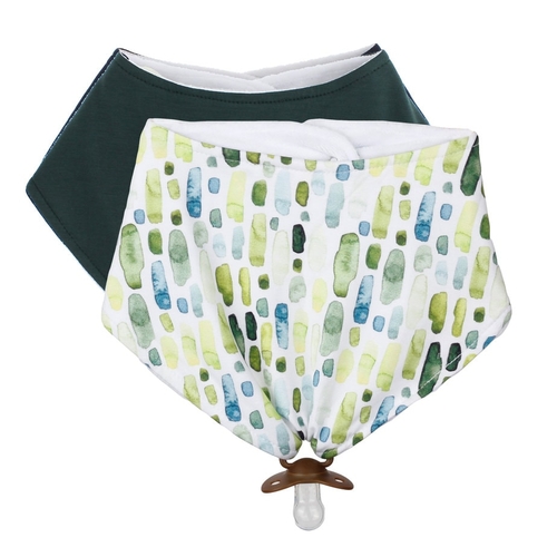 Green and Bear It - Doodalou Bamboo Bandana Baby Bib Combo