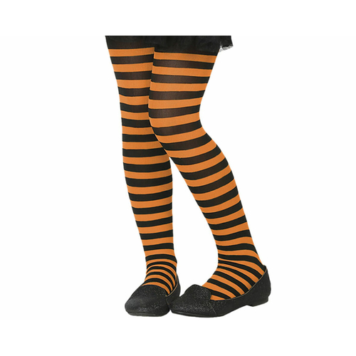 Costume Stockings Striped Orange