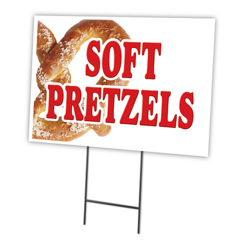 SignMission C-1824-DS-Soft Pretzels 18 x 24 in. Yard Sign & Stake - So