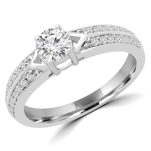 Majesty Diamonds MD180579-3.5 0.75 CTW Round Diamond Solitaire with Ac