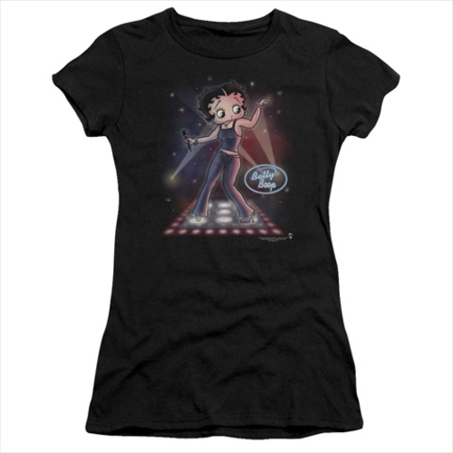 Boop-Pop Star - Short Sleeve Junior Sheer Tee, Black - Large