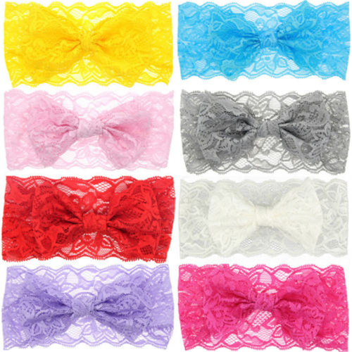 8pcs/lot Children Lace Bow Tie Kids Girls Baby