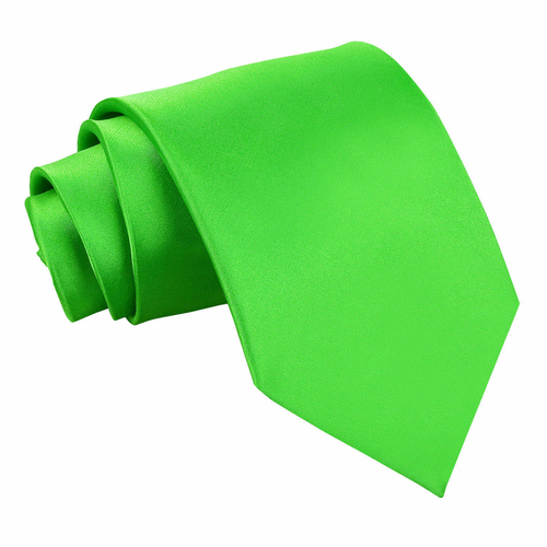 Plain Satin Classic Tie - Apple Green