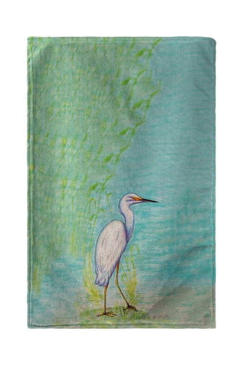 Betsy Drake BT025 Snowy Egret Beach Towel - 30 x 50 in.