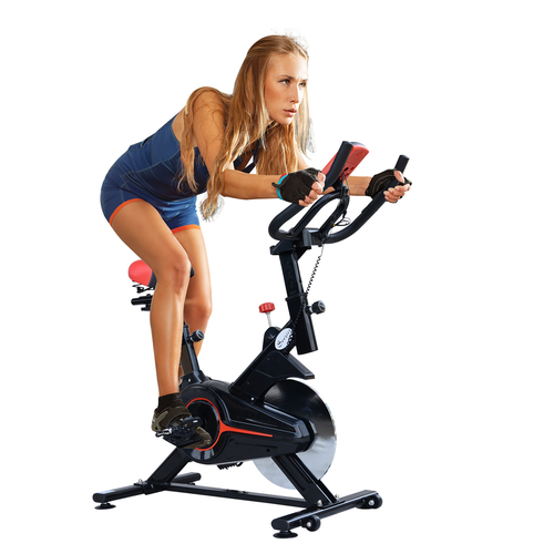 Soozier Indoor Upright Exercise Bike Bicycle Cardio Workout Cycling