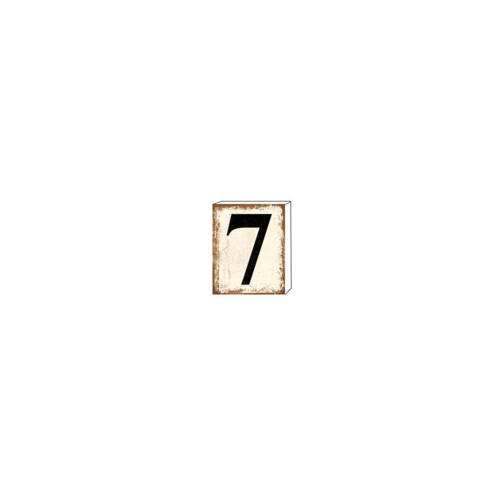 Mr. MJs Trading IV-S17-HZ087S 7 Wooden Number Block, White - Small