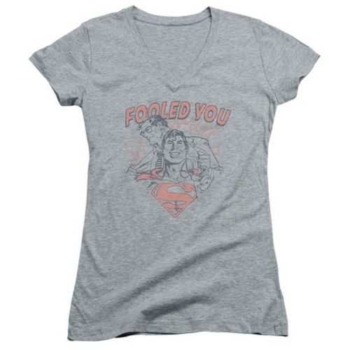 Trevco Dc-Fooled You - Junior Tee V-Neck - Heather, Extra Large