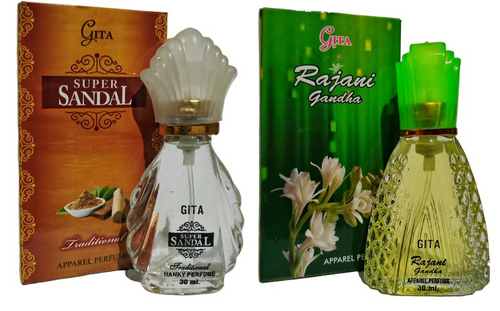 Gita Super Sandal & Rajnigandha COMBO Perfume - 60 ml Pack of 2 (For