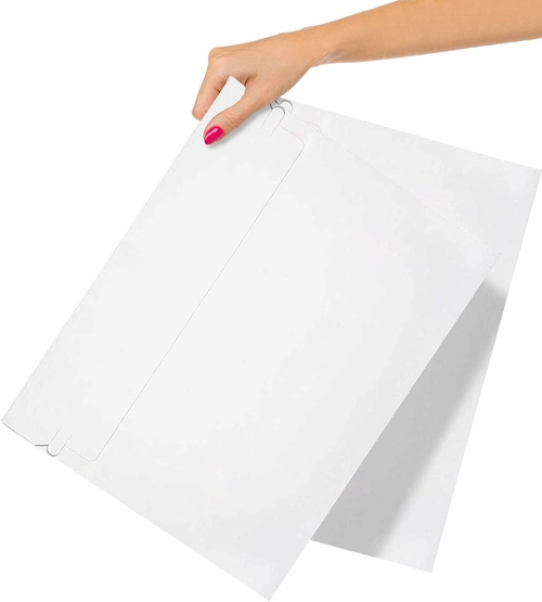 100 Pack Rigid Paperboard Mailers 12.75 x 9.5 Long Side Opening Stay