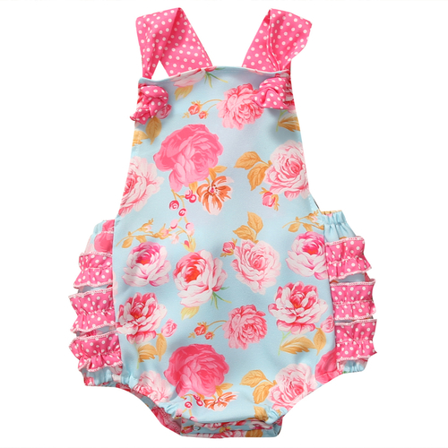 Babies Girls Floral Ruffles Bodysuits Super Cute