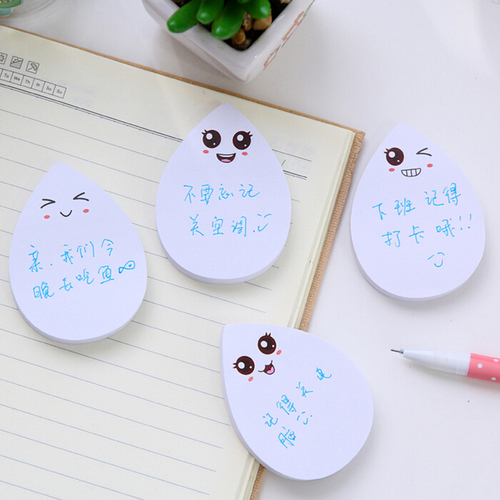 1pc diy water drop face smily memo pad Sticky