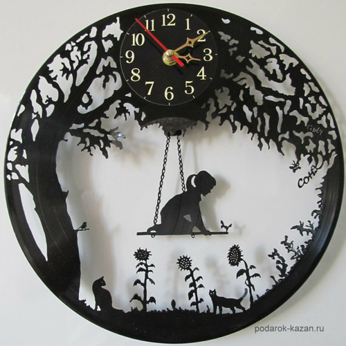 CARTOON HANDMADE VINYL RECORD WALL CLOCK FAN GIFT