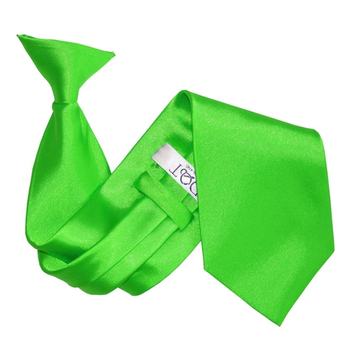 Plain Satin Clip-On Tie - Apple Green
