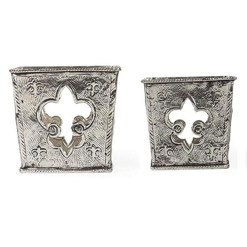Fleur de Lis Cut-Out Candle Holders Hand Crafted in Brass, Make Your