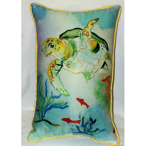 Betsy Drake HJ098 Betsy's Sea Turtle Art Only Pillow 15"x22&