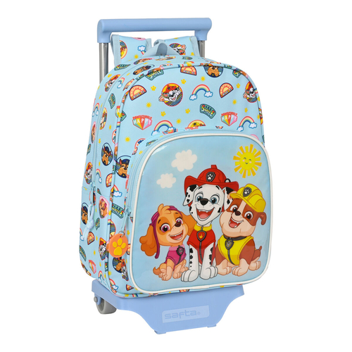 School Rucksack with Wheels The Paw Patrol Sunshine Blue 26 x 34 x 11