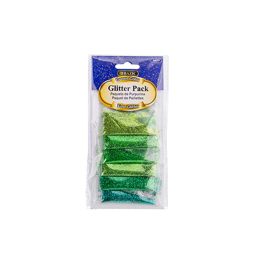 Green Color Glitter Pack - 2g, 6 Count