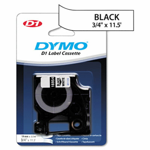 Dymo 16954 D1 Flexible Nylon Label Maker Tape  3/4in x 12ft  Black on 