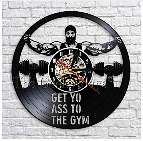 GET YO ASS TO GYM VINYL RECORD WALL CLOCK FANTASTIC HANDMADE GIFT