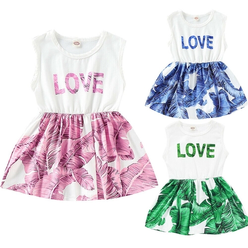 Toddler Baby Girl Kids Cute Dress Letter Print