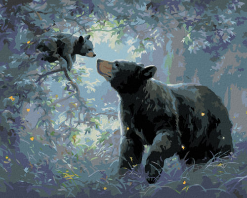 Paint by Numbers - BEAR AND CUB IN A TREE (ABRAHAM HUNTER)