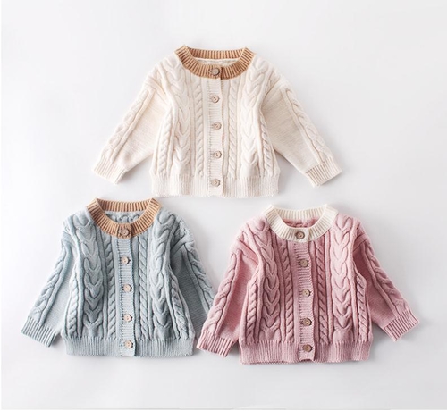 New Fashion Baby Girl Sweater High Quality Solid
