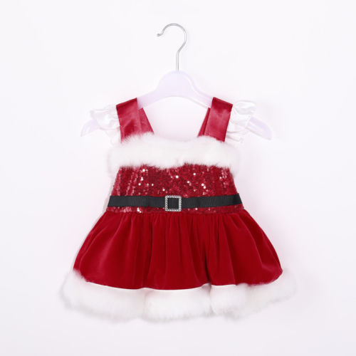 Christmas Newborn Baby Girl Princess Sequin Fluffy