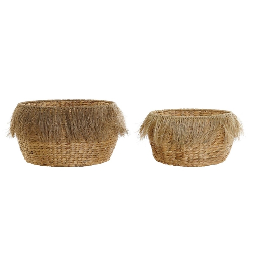 Basket set DKD Home Decor 43 x 43 x 24 cm Fringe Boho