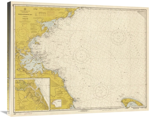 Global Gallery GCS-450535-36-142 36 in. Nautical Chart - Massachusetts