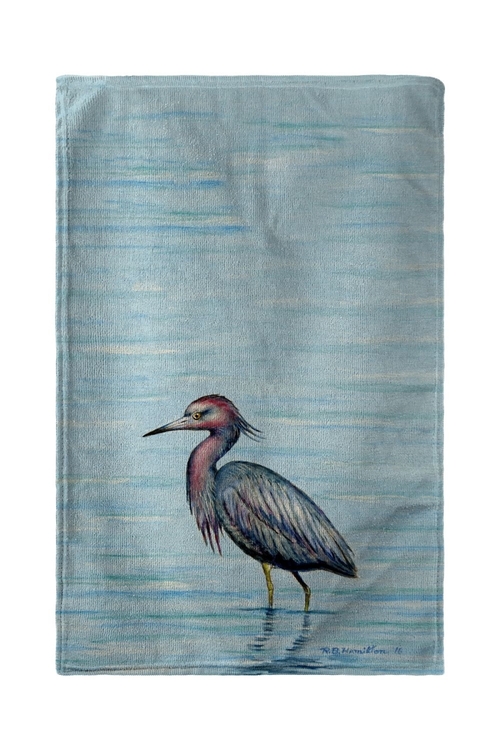 Betsy Drake BT492 30 x 50 in. Dicks Little Blue Heron Beach Towel