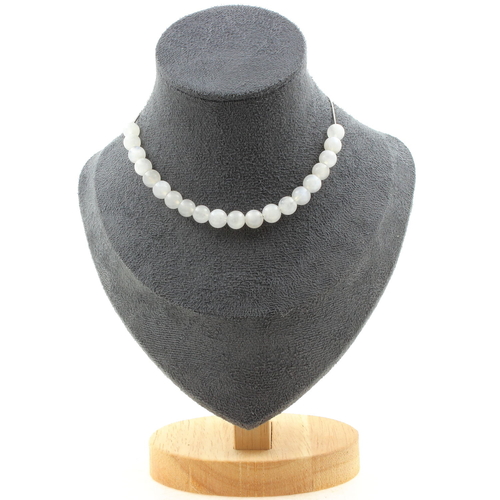 Moonstone from Sri Lanka 8 mm 20 beads necklace.