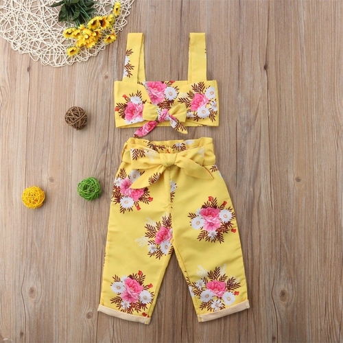 Little Girls Lovely Floral Outfit Clothes Baby