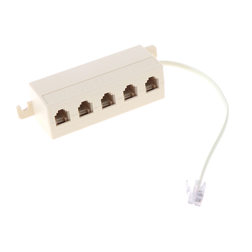 1Pc RJ11 Useful 5 Way Outlet Phone Modular Jack