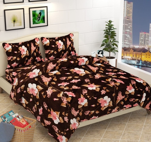 Super Soft Warm King Size Flat Bedsheet for Winter Season with 2