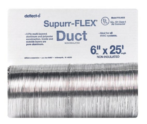 Spurr-Flex FUL0625 6 in. x 25 ft. Metallic Ducting