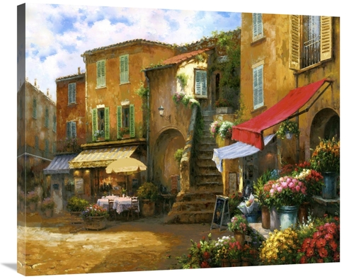 Global Gallery GCS-138250-2835-142 28 x 35 in. Flower Market Piazza Ar