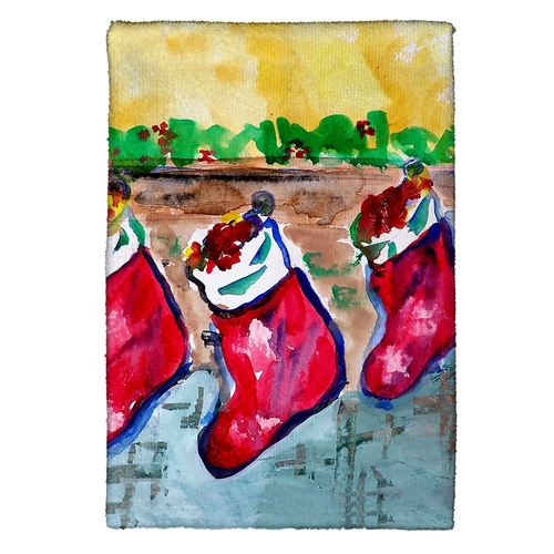 Betsy Drake KT279 Christmas Stockings Kitchen Towel