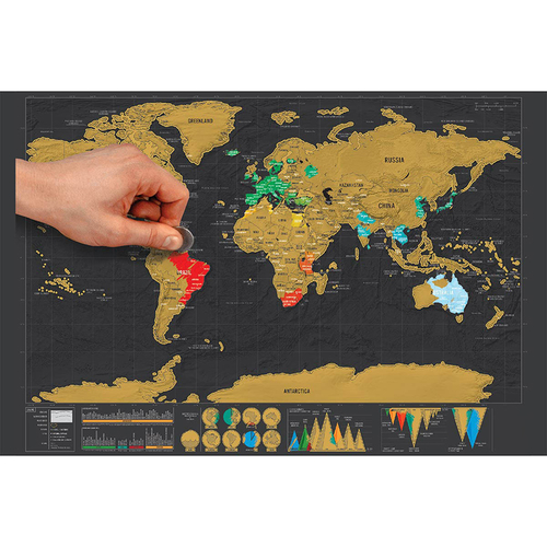 Colorful Scratchable World Map Sticker Added Bonus