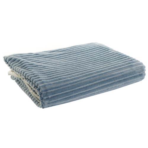 Blanket DKD Home Decor 150 x 200 x 2 cm Sky blue Basic