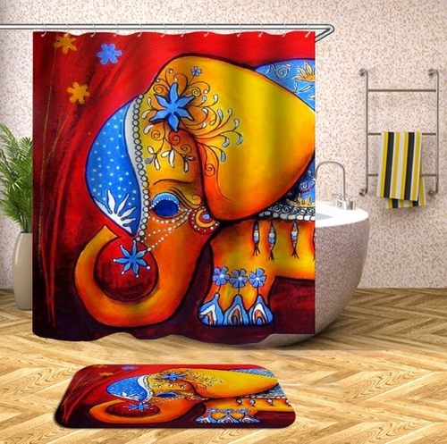 Cute Little Elephant Shower Curtain