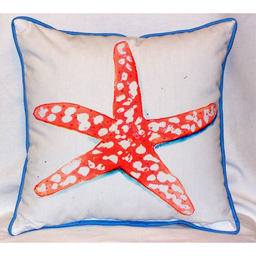 Betsy Drake HJ091 Coral Starfish Large Indoor-Outdoor Pillow 16 in. x 