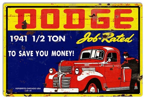 Dodge Pickup Trucks 1941 Advertising Metal  8 x 12 Tin Sign