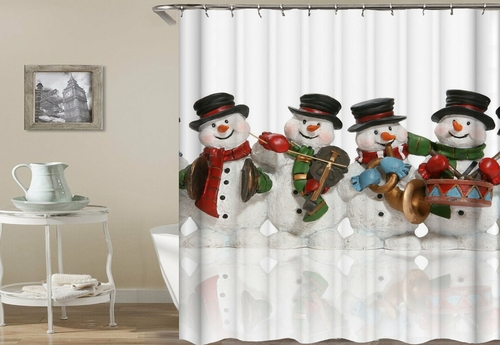 Snowman band Shower Curtain