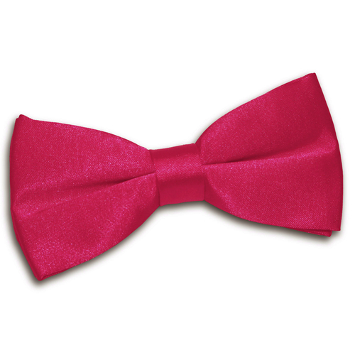 Plain Satin Pre-Tied Bow Tie - Crimson Red