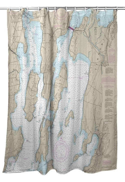 Betsy Drake SH14781 70 x 72 in. North Hero Island, VT Nautical Map