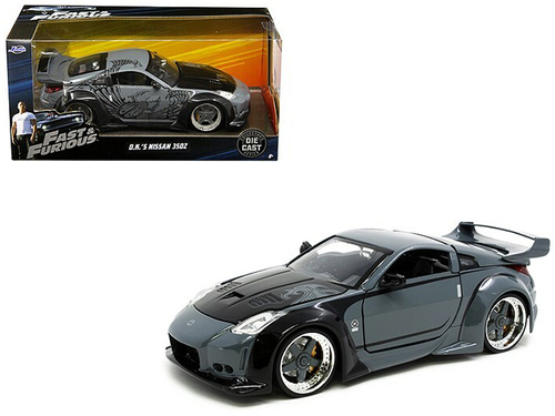D.K.\'s Nissan 350Z Gray and Black with Graphics \Fast & Furious\