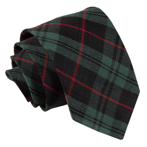 Tartan Classic Tie - Black & Green with Red