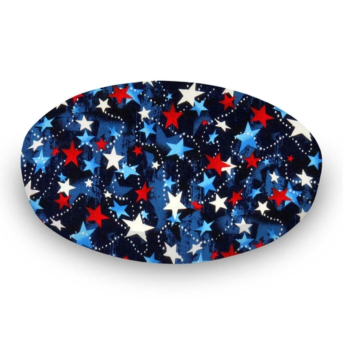 SheetWorld Fitted Round Crib Sheet - 100% Cotton Woven - Patriotic