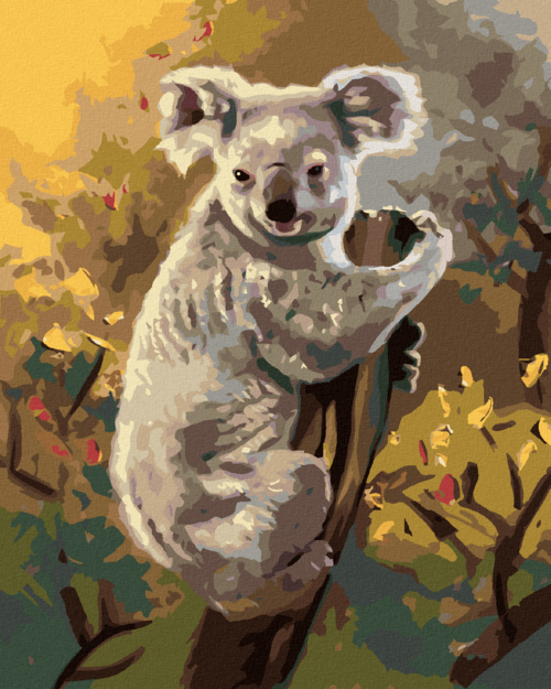 Zuty - Paint by Numbers - KOALA ON A TREE TRUNK (D. RUSTY RUST), 40x50